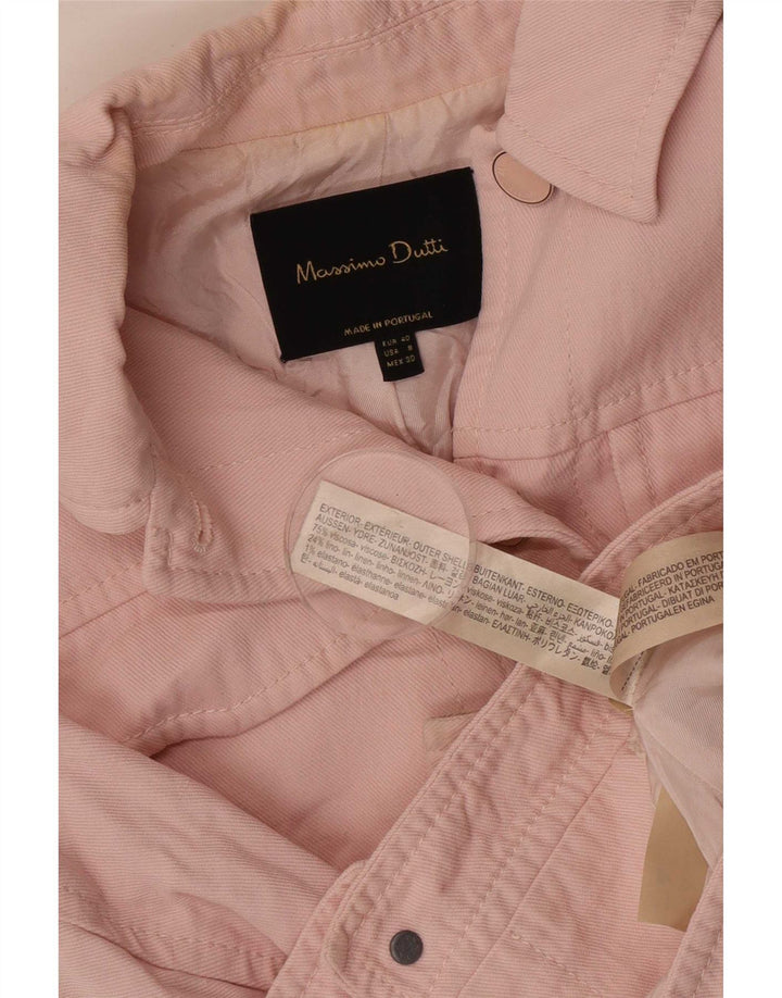 Massimo Dutti Chaqueta Bomber Corta Mujer EU 40 Viscosa Rosa Mediana