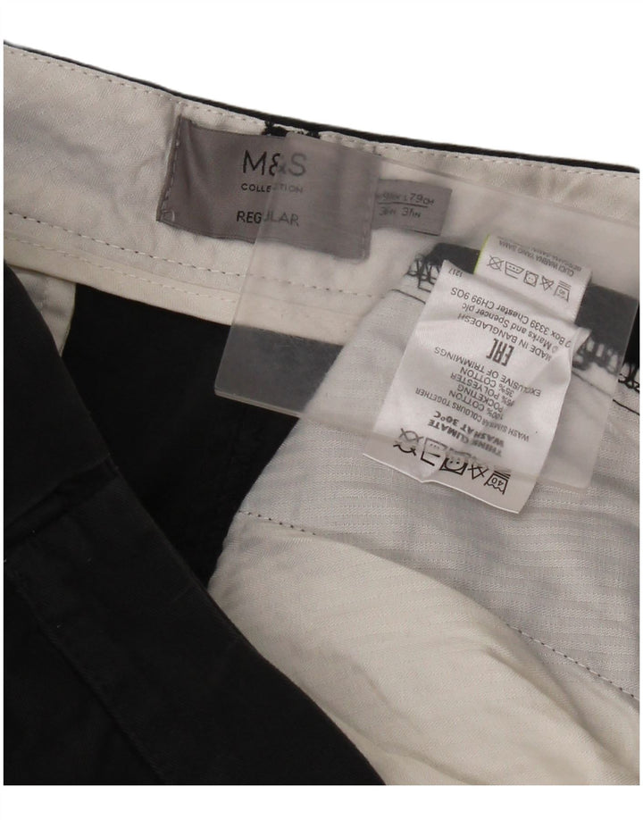 Marks & Spencer Pantalón chino regular de corte regular para hombre W36 L31 Negro