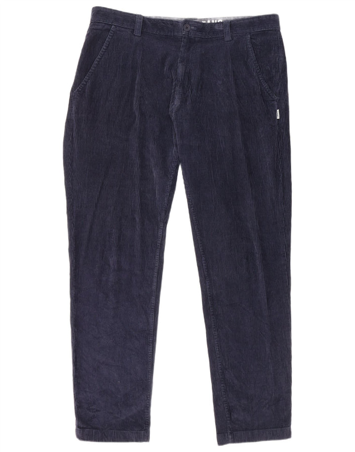 TOMMY HILFIGER Pantalones de pana ajustados para hombre W36 L32 Algodón azul marino