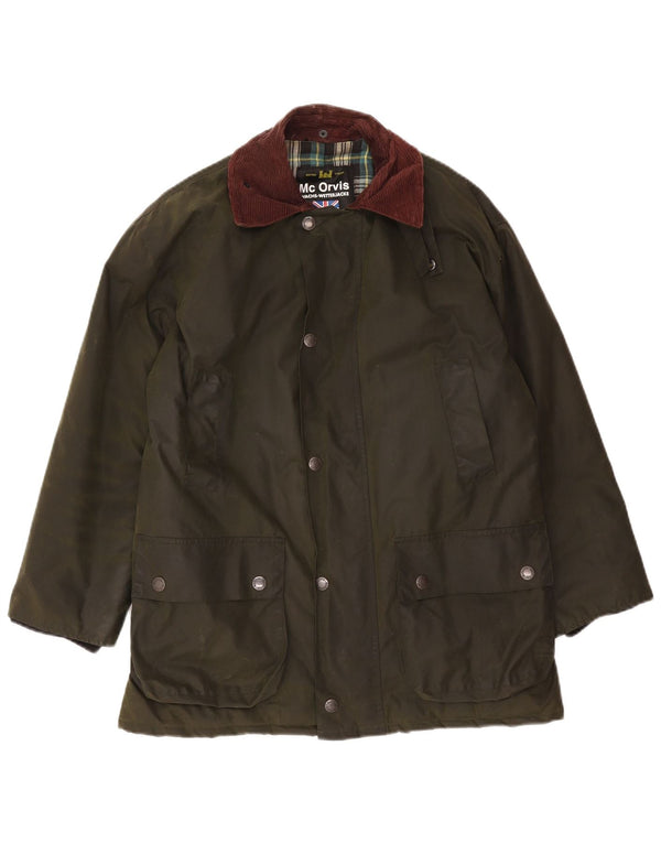 MC Orvis Chaqueta de algodón encerado para hombre UK 36 Small Khaki Cotton