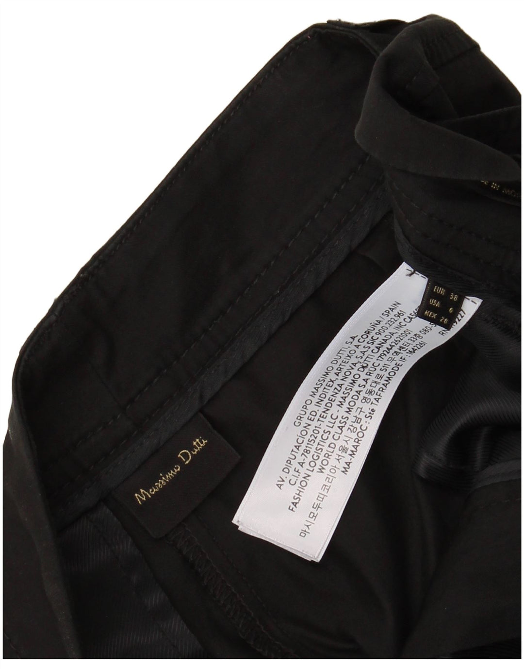 MASSIMO DUTTI Pantalones chinos holgados para mujer EU 38 Small W28 L26 Negro