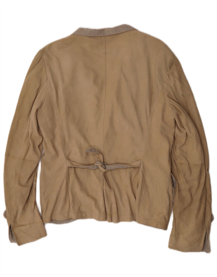 Brunello Cucinelli Chaqueta tipo blazer con 1 botón para mujer UK 42 Medium Beige Classic