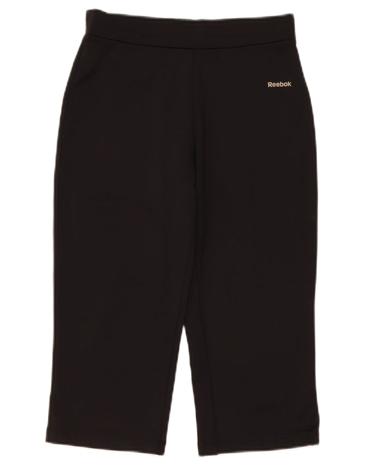 Reebok Mujer Capri Chándal Pantalones Pequeño W26 L18 Poliéster Negro