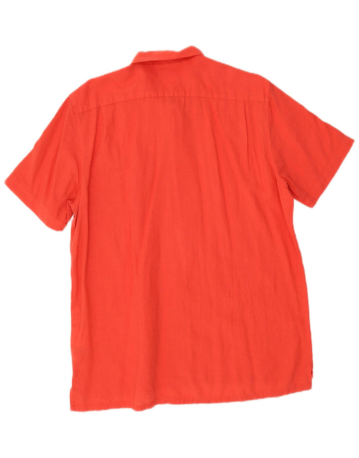 Levi's Camisa de manga corta para hombre, talla grande, lino rojo
