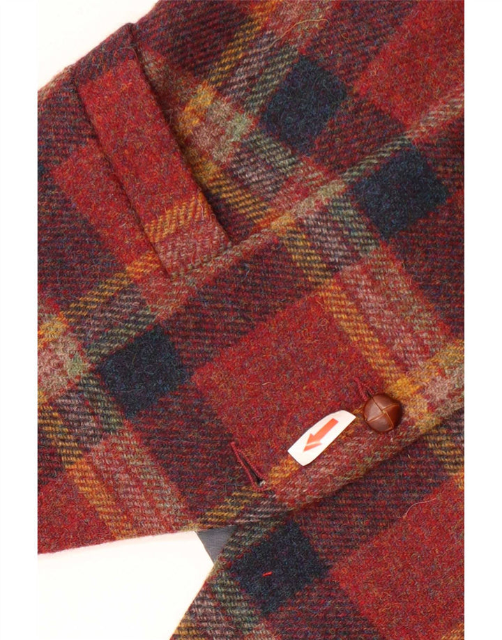 Chaleco vintage para mujer IT 46 Lana a cuadros roja grande