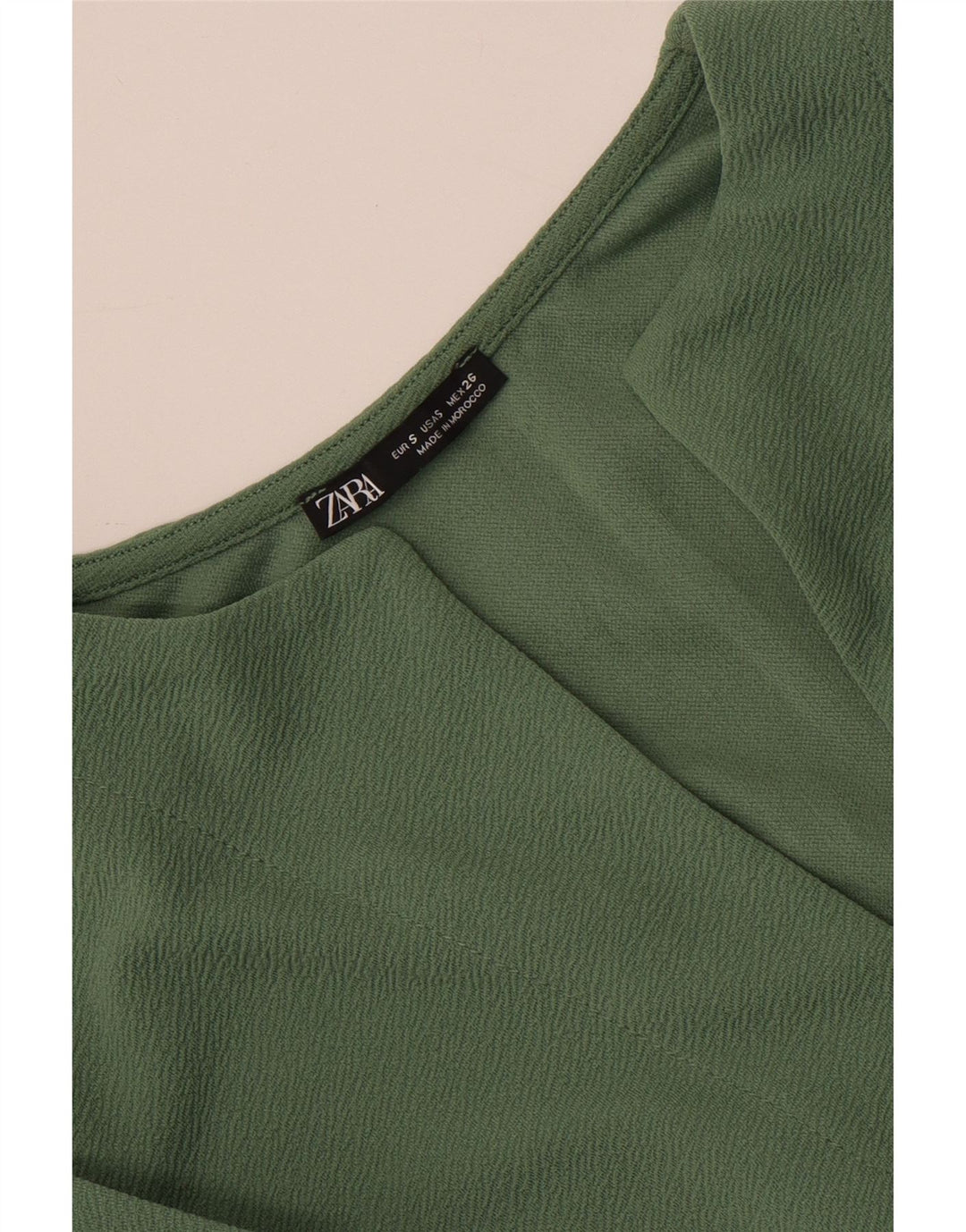 Zara Vestido recto extragrande con manga 3/4 para mujer, talla S, verde