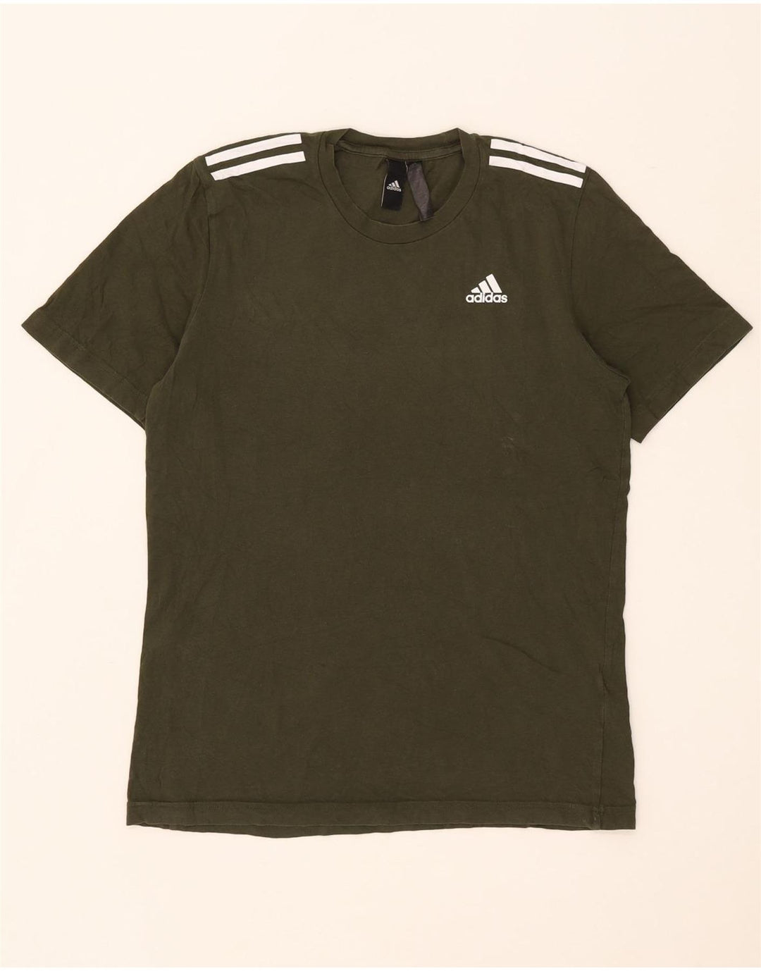 Adidas Hombre Camiseta Top Small Caqui Algodón