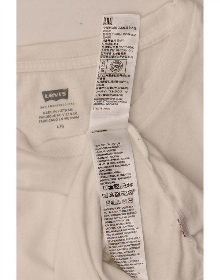 LEVI'S Camiseta para mujer Top UK 44 Grande Algodón blanco