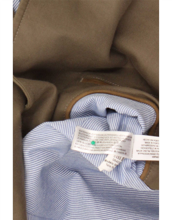 Chaquetón Mujer Massimo Dutti EU 36 XS Caqui Algodón