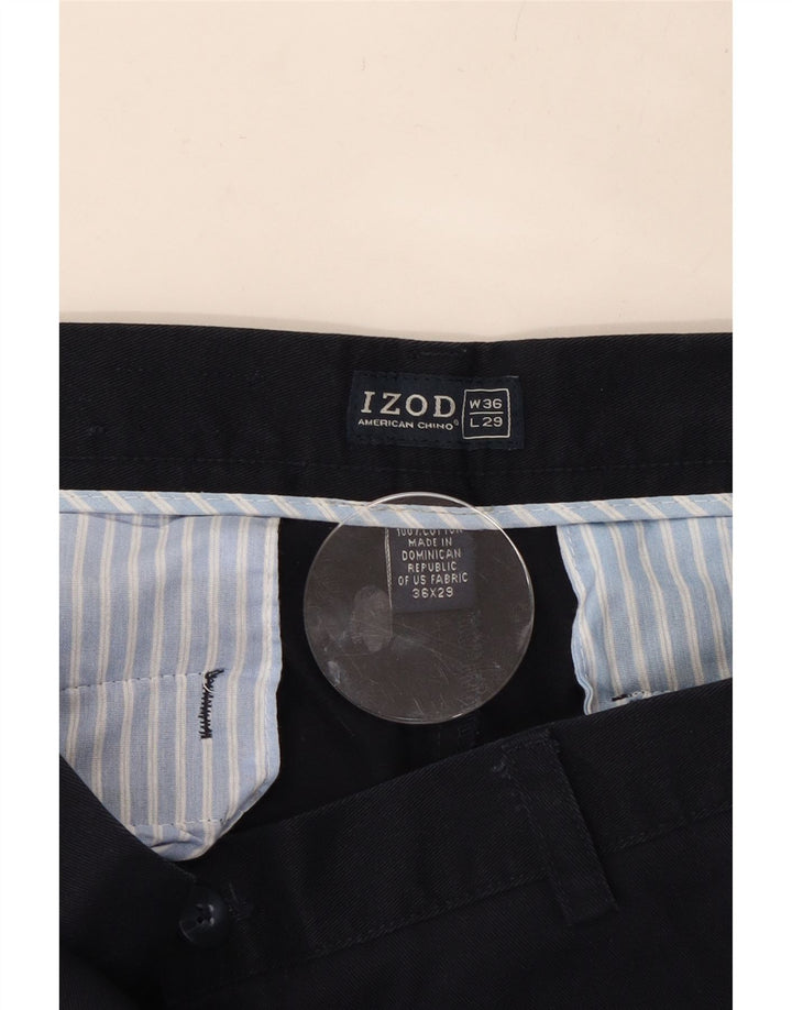 IZOD Pantalón chino recto para hombre W36 L29 Algodón azul marino