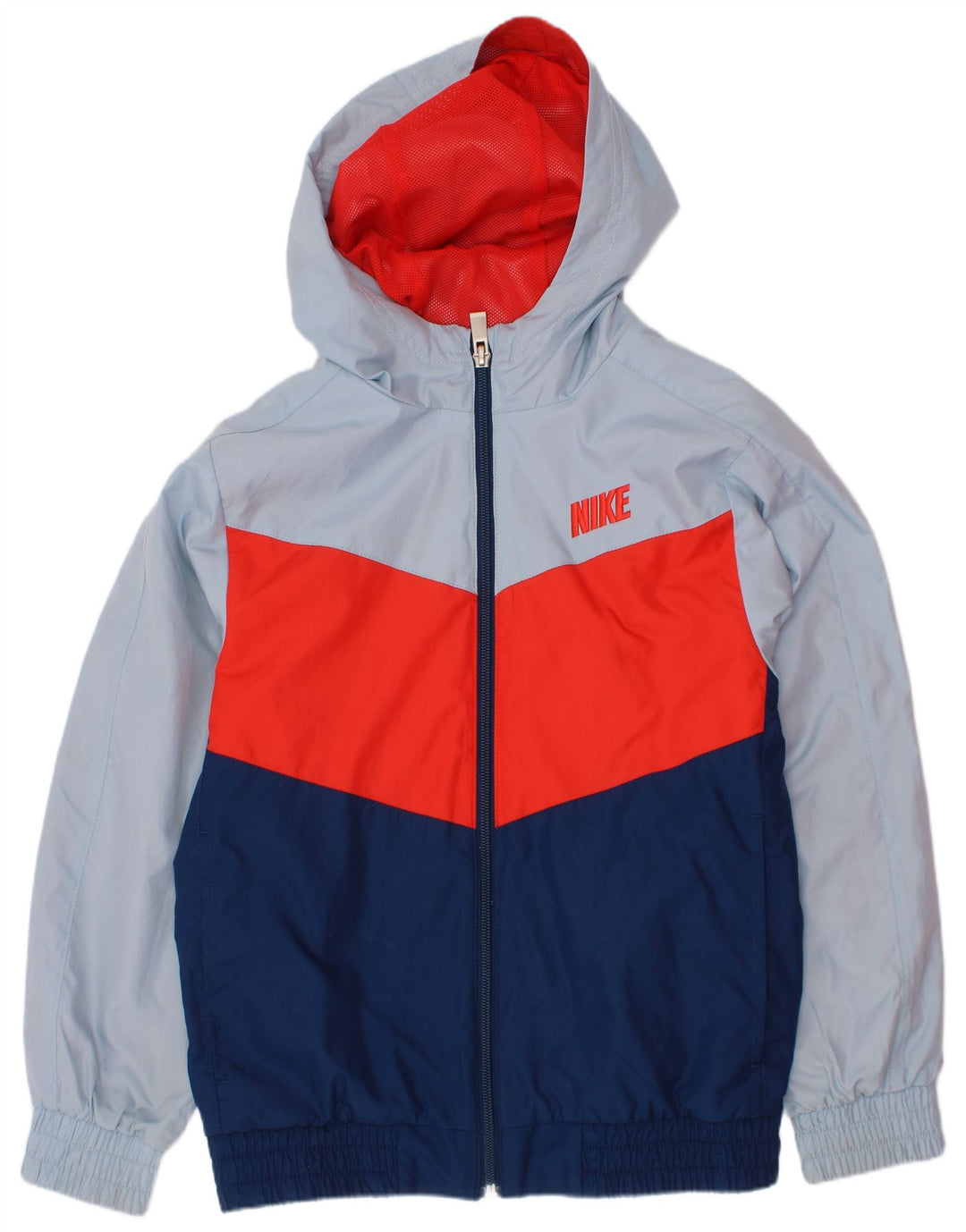 Nike Chaqueta impermeable con capucha para niños de 8 a 9 años, talla pequeña, color azul marino