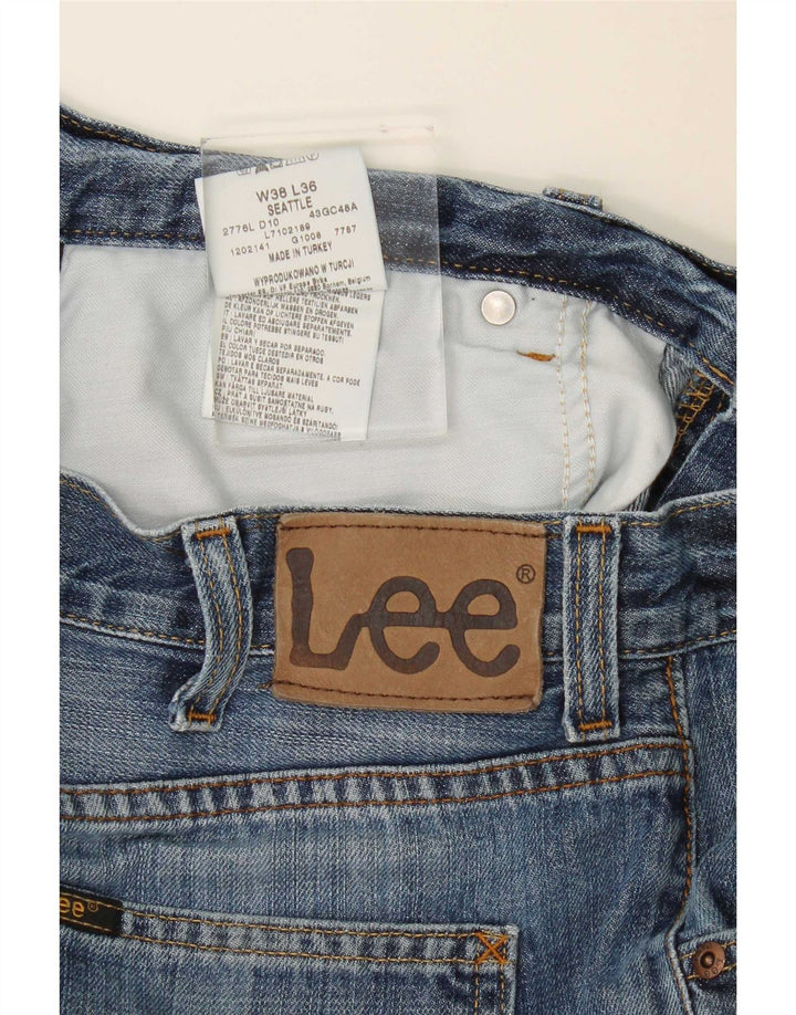 Lee Vaqueros Rectos Seattle Para Hombre W38 L30 Algodón Azul