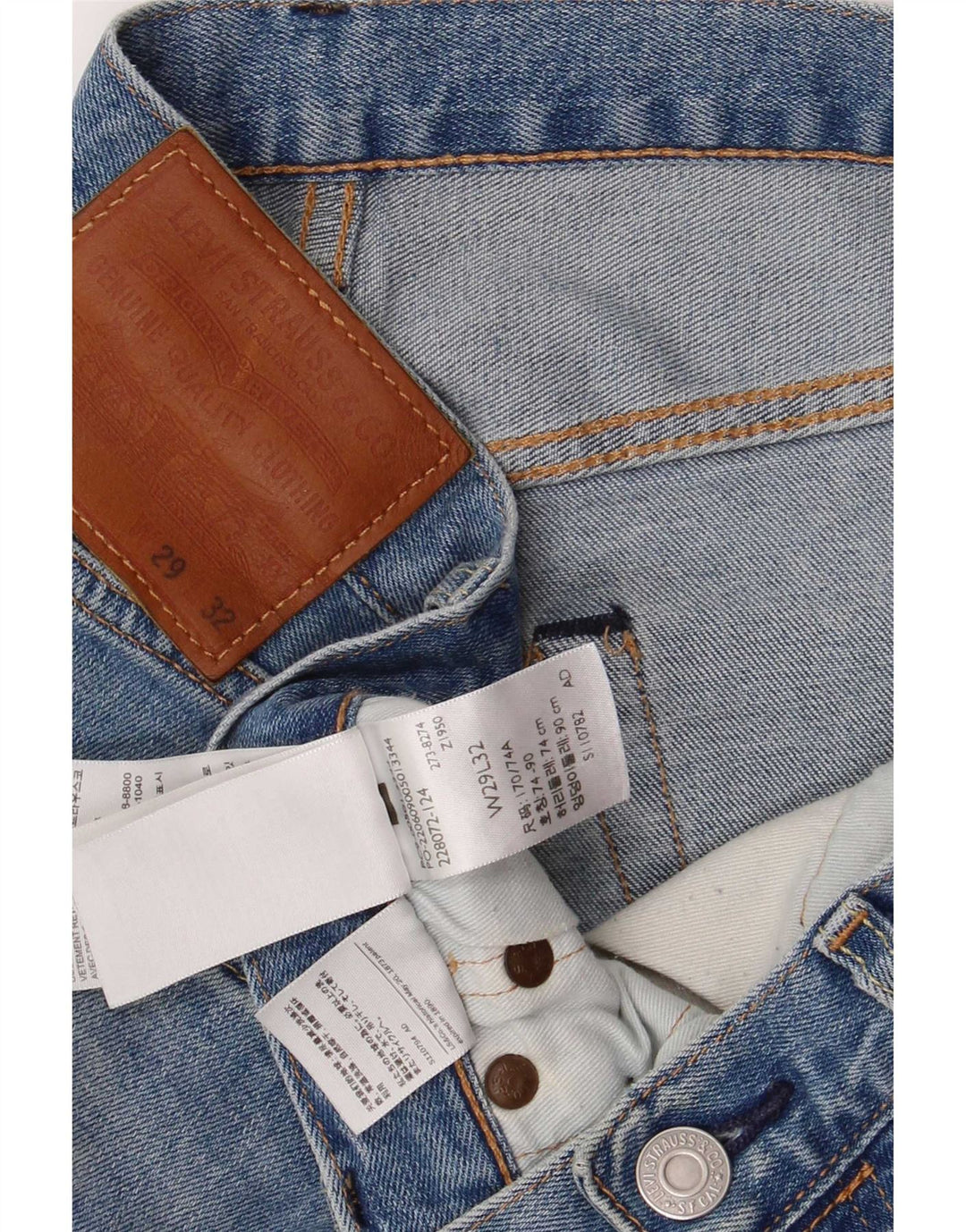 Levi's Jeans rectos 501 para hombre W29 L32 Algodón azul