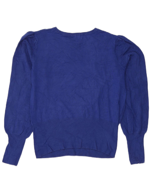 Marks & Spencer Suéter Corto con Cuello Barco para Mujer UK 44 Azul Medio