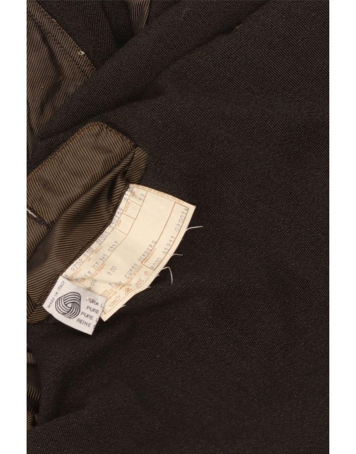 Abrigo vintage para hombre IT 52 XL Khaki Herringbone Lana virgen