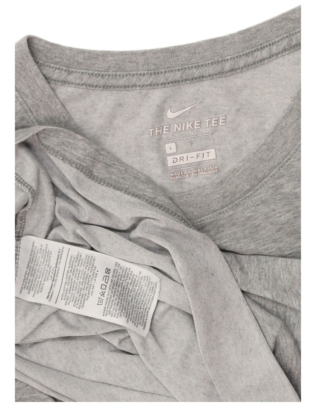 Camiseta Nike Dri Fit para hombre, talla grande, algodón moteado gris