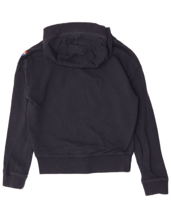 Tommy Hilfiger Sudadera con capucha gráfica para mujer UK 10 Small Azul marino Algodón