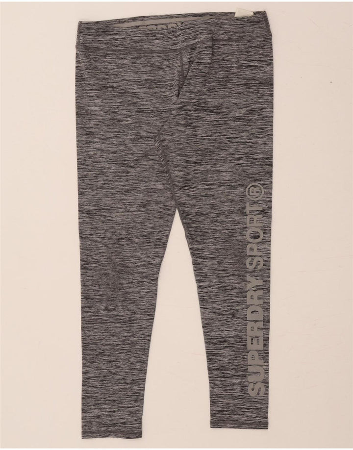 SUPERDRY Leggings gráficos para mujer UK 44 Poliéster moteado gris grande