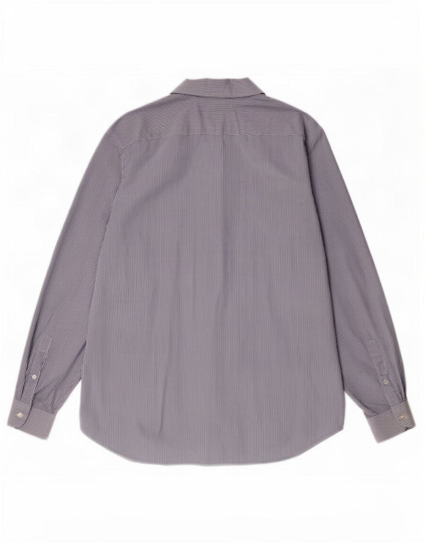Camisa Lacoste para hombre de corte clásico, talla 46 18 1/2 2XL, algodón a rayas azules