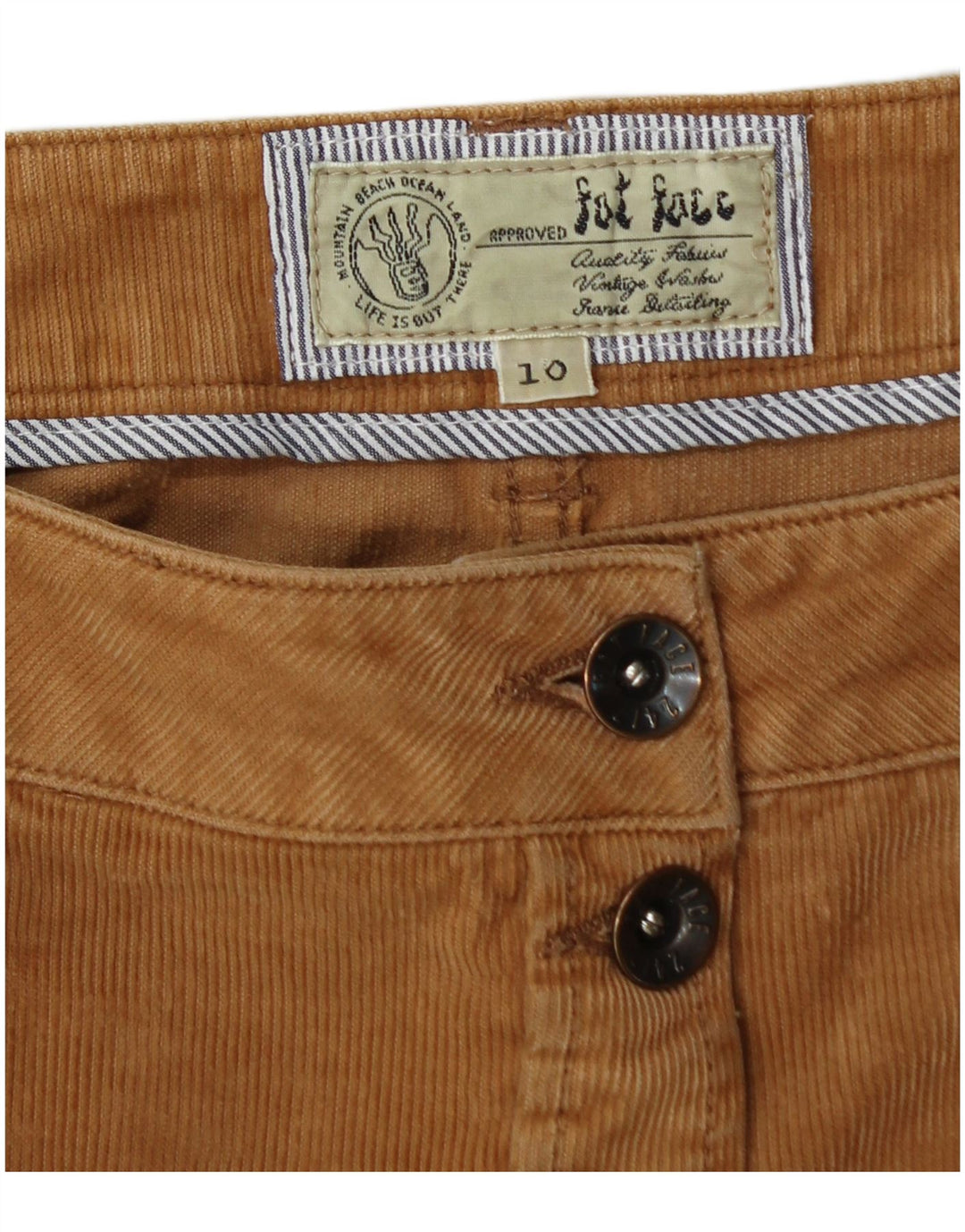 FAT FACE Falda de pana para mujer UK 10 Small W30 Algodón beige