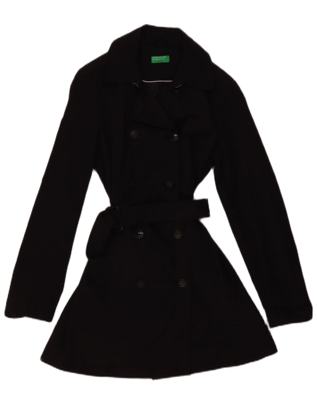 Benetton Gabardina Mujer ES 40 Mediano Algodón Negro