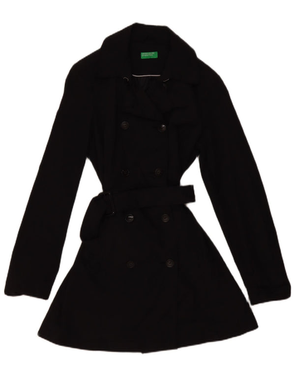Benetton Gabardina Mujer ES 40 Mediano Algodón Negro