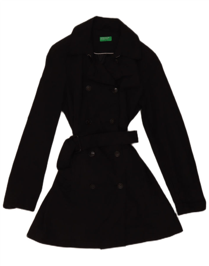 Benetton Gabardina Mujer ES 40 Mediano Algodón Negro