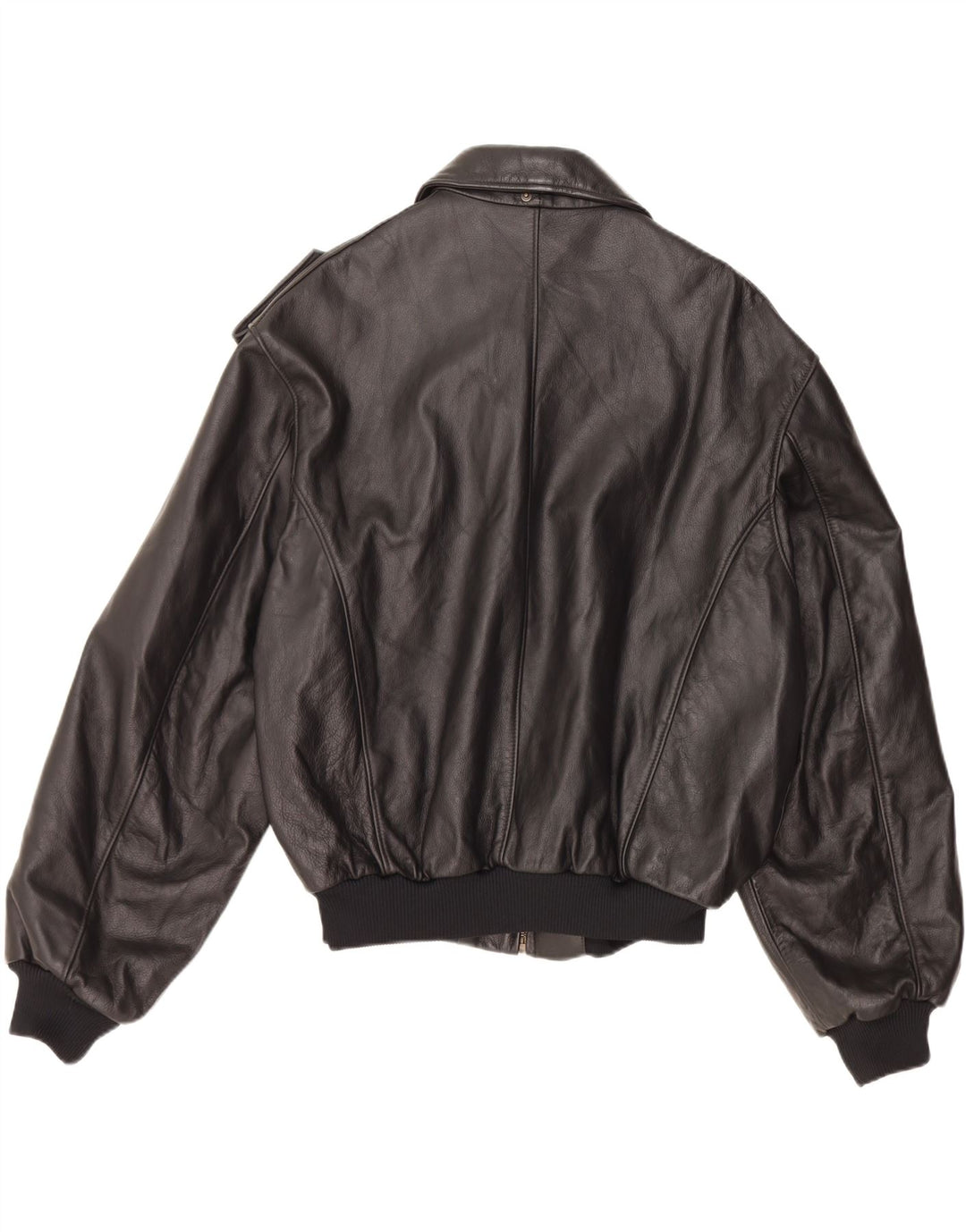 VINTAGE Chaqueta de cuero militar para hombre IT 52 XL Negro