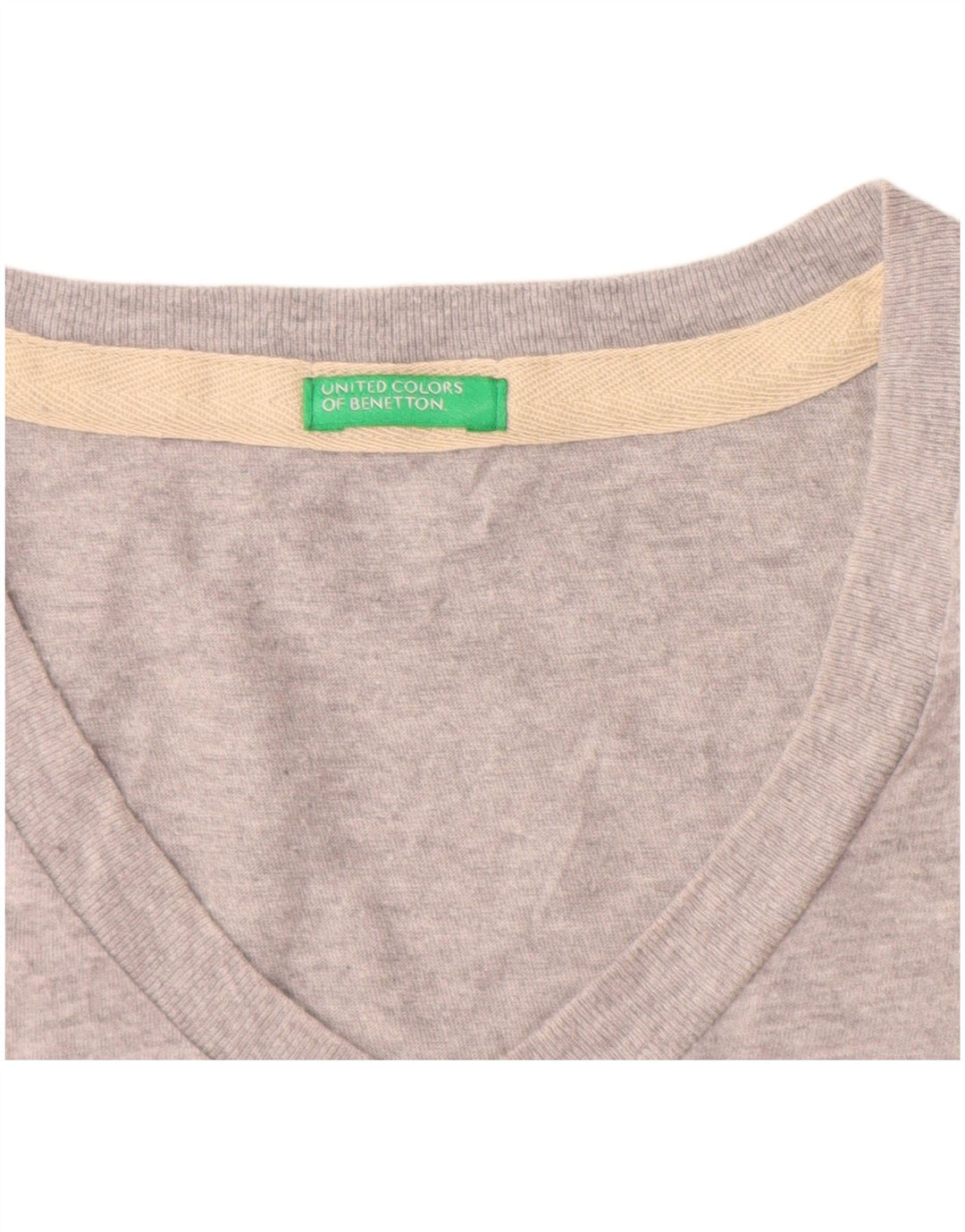 Benetton Camiseta Top Gris Medio Moteada