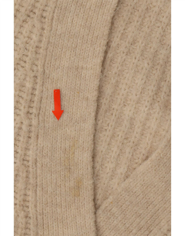 ZARA Womens Oversized 3/4 Sleeve Cardigan Sweater UK 14 Medium Beige Vintage Zara and Second-Hand Zara from Messina Hembry 