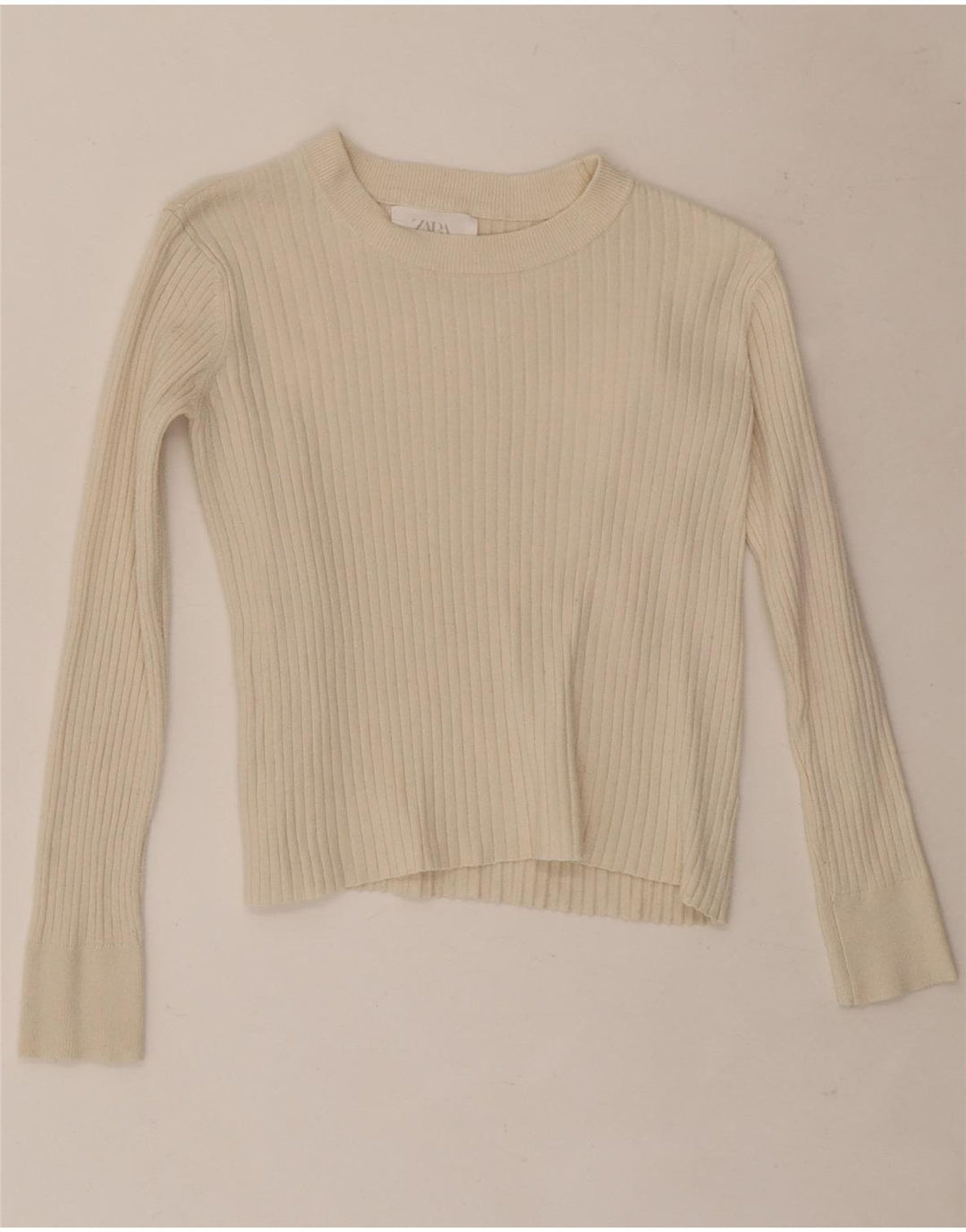Zara Top Niña Manga Larga 13-14 Años Blanco Roto