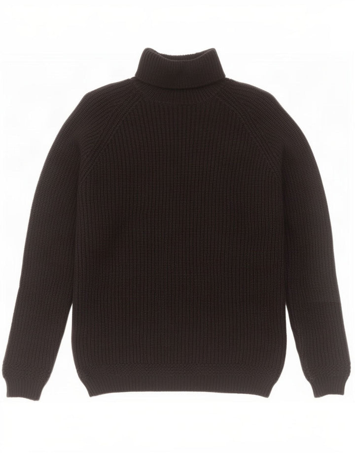 Zara Hombre Jersey Con Cuello Vuelto Jersey Grande Algodón Negro
