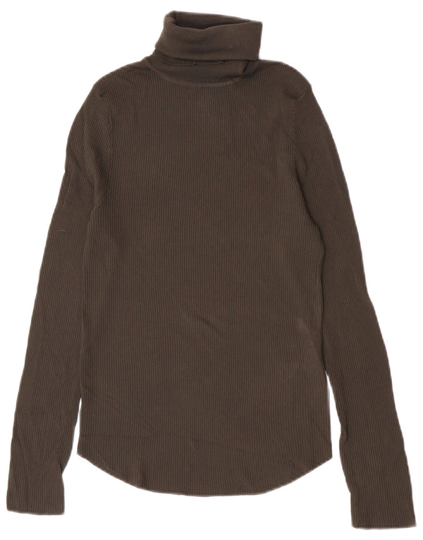 Zara - Jersey con cuello vuelto para mujer, talla 40, viscosa gris medio