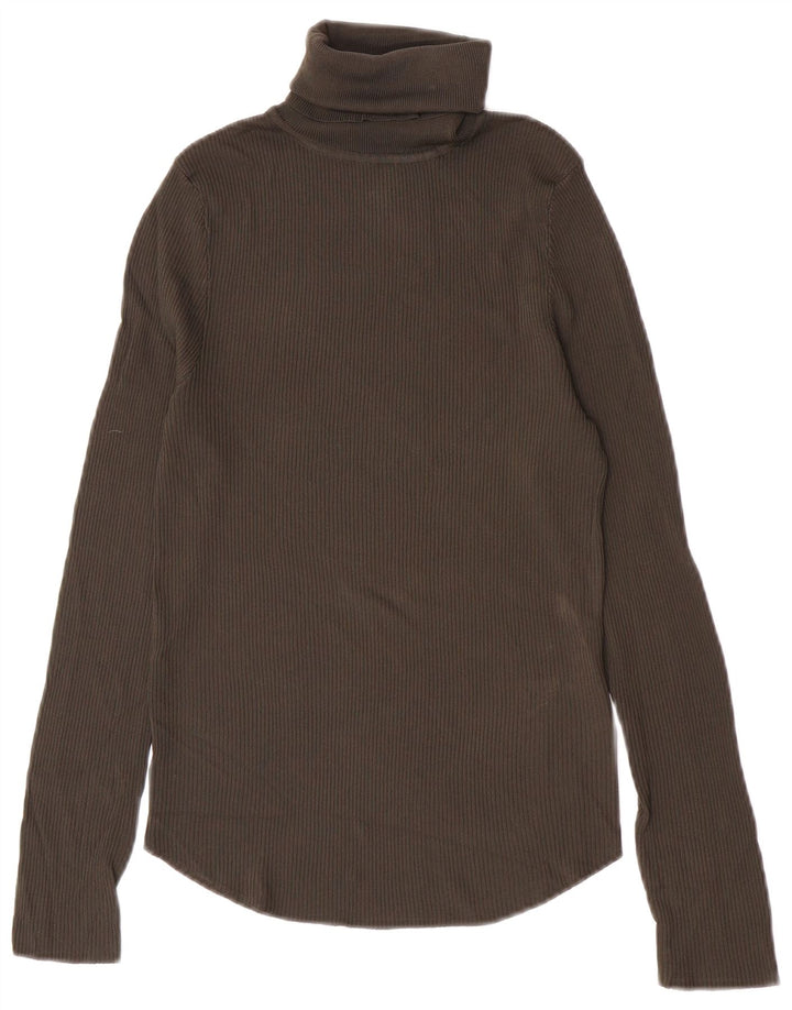 Zara - Jersey con cuello vuelto para mujer, talla 40, viscosa gris medio