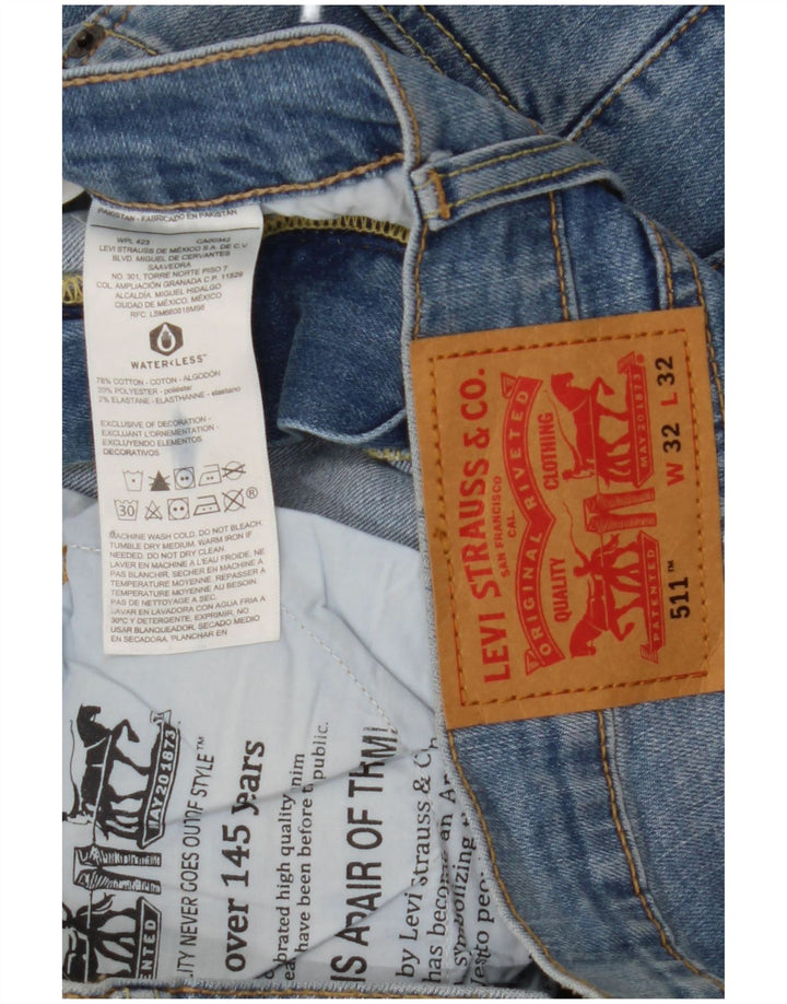 Levi's Hombre 511 Slim Jeans W32 L32 Algodón Azul