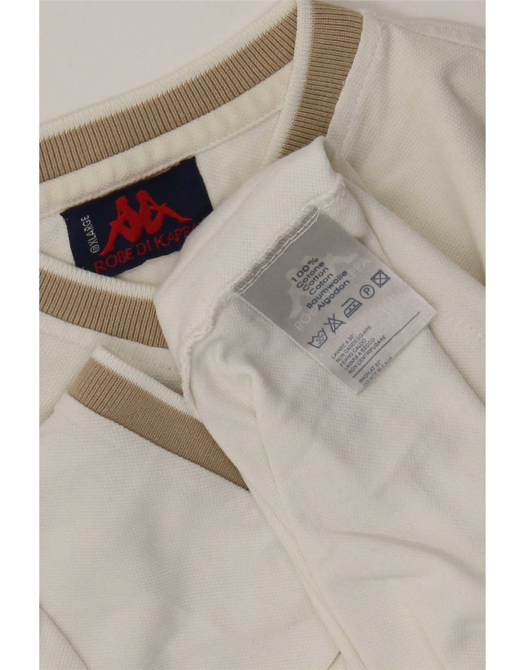 Kappa Camiseta Hombre Top XL Blanco Algodón
