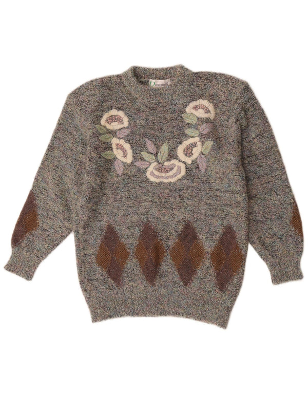 Aierluoman Suéter tipo jersey con cuello redondo para mujer UK 20 2XL Multicolor