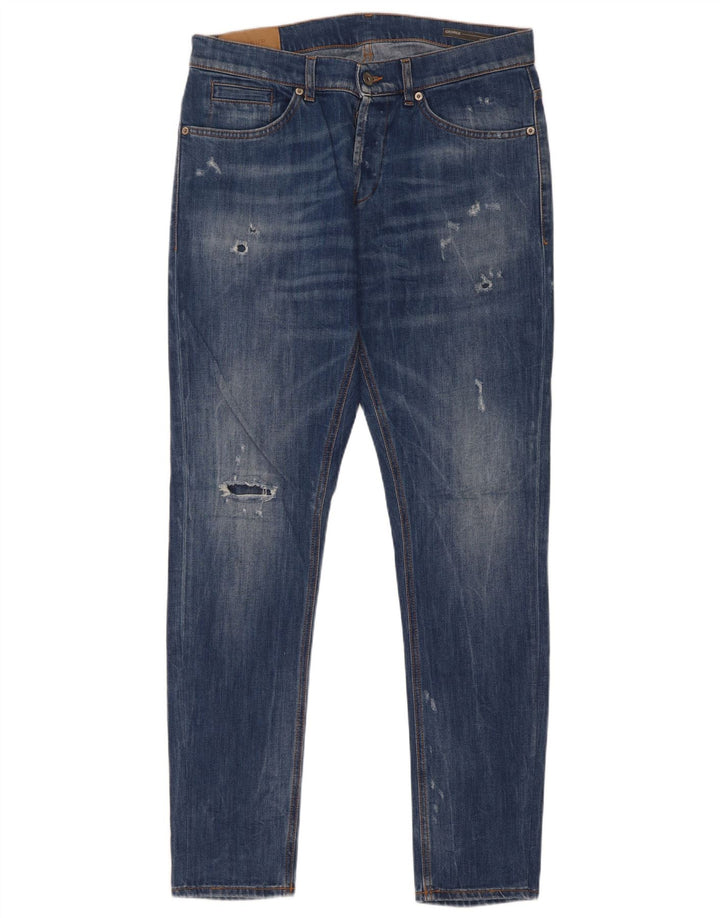 Dondup Vaqueros ajustados desgastados para hombre W35 L33 Algodón azul