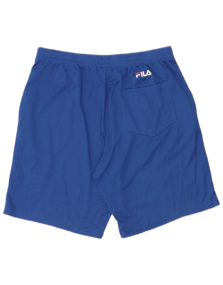 FILA Shorts deportivos gráficos para hombre Poliéster azul grande