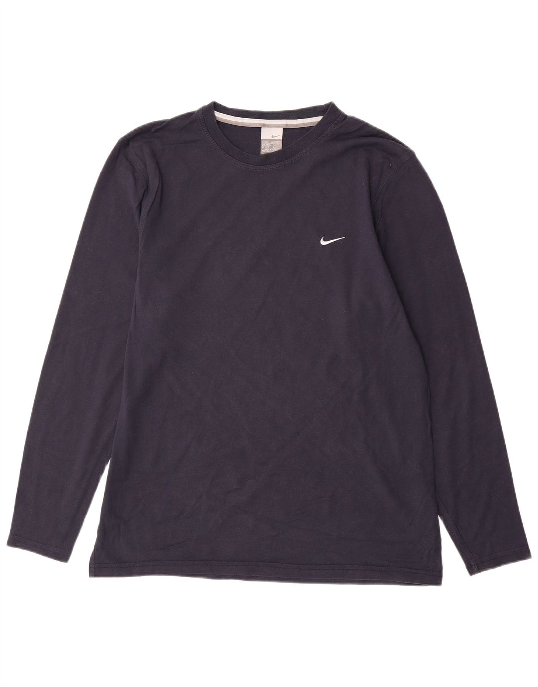 NIKE Camiseta de manga larga para hombre UK 39/41 Medium Azul marino Algodón