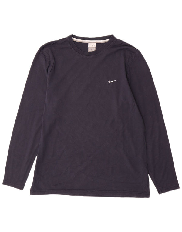 NIKE Camiseta de manga larga para hombre UK 39/41 Medium Azul marino Algodón