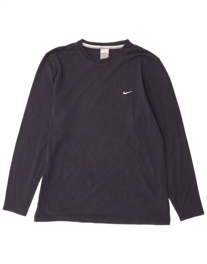 NIKE Camiseta de manga larga para hombre UK 39/41 Medium Azul marino Algodón
