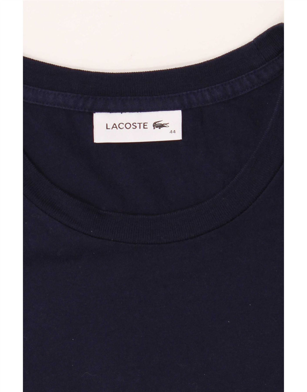 Camiseta Lacoste Mujer Top Talla 44 Grande Azul Marino Algodón