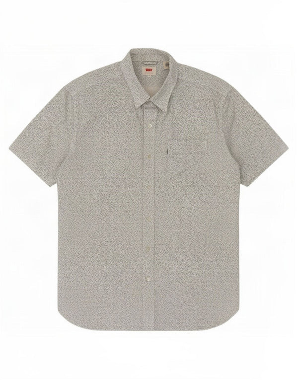Levi's Camisa De Manga Corta Con Estampado Abstracto De Algodón Blanco Mediano