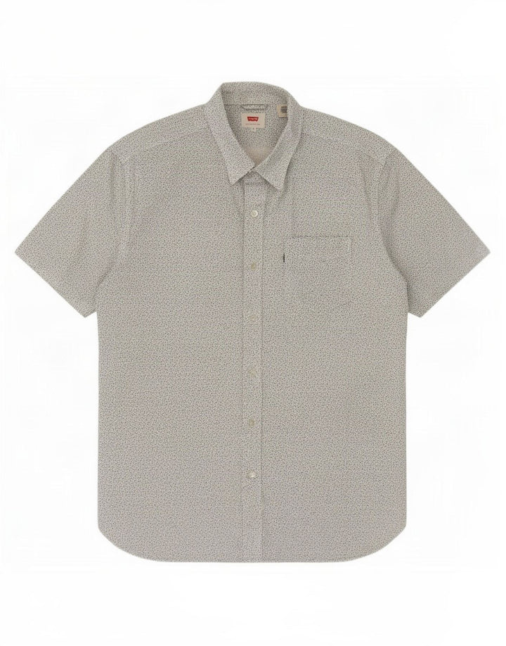 Levi's Camisa De Manga Corta Con Estampado Abstracto De Algodón Blanco Mediano
