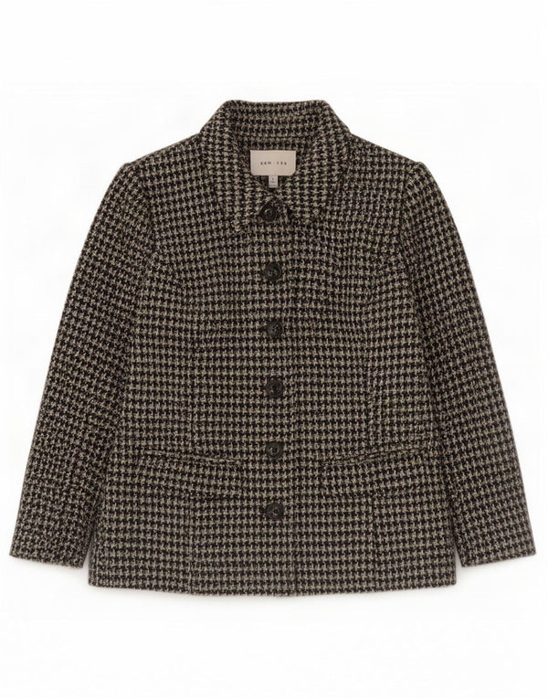 Kew Chaqueta Blazer de Manga 3/4 con 6 Botones para Mujer UK 44 Pata de Gallo Verde Medio
