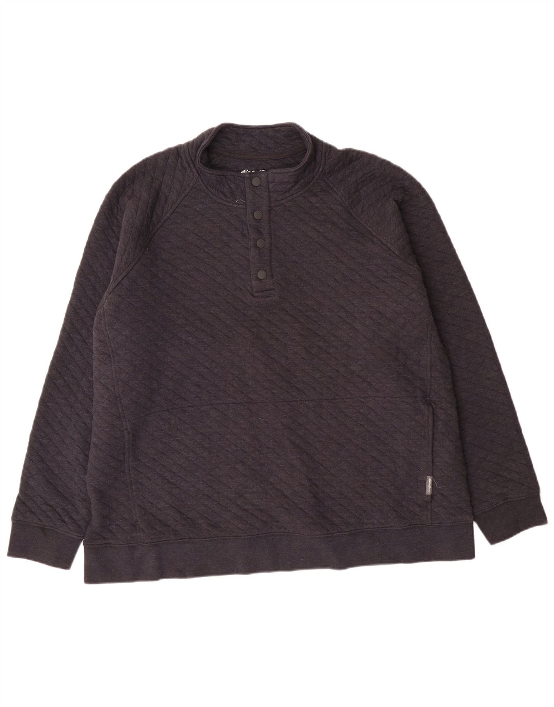 Eddie Bauer - Sudadera con cuello y botones para hombre, talla 2XL, algodón geométrico gris