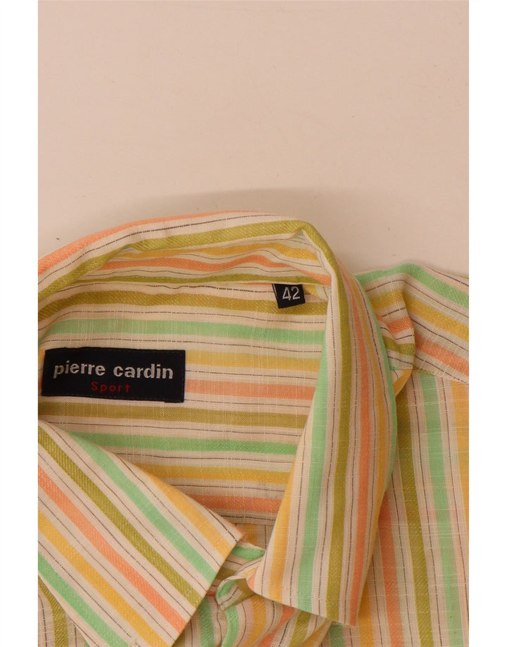 Camisa de manga corta para hombre Pierre Cardin Talla 42 Grande Rayas multicolores