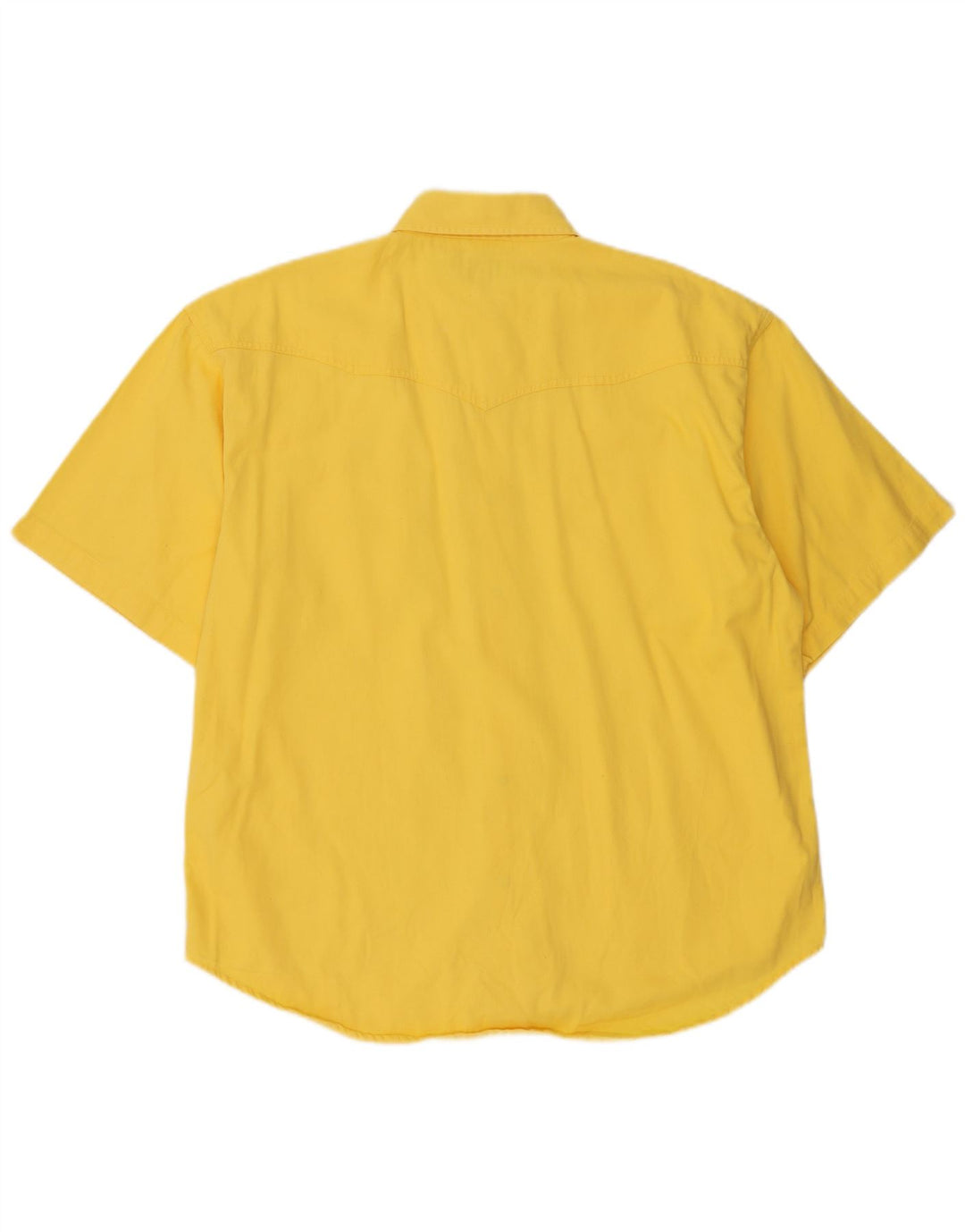 Vintage hombres camisa de manga corta algodón amarillo grande