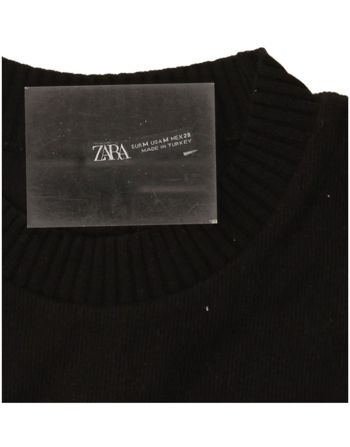 Zara - Jersey de cuello redondo para mujer, talla 40, talla M, color negro